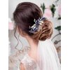 Unsutuo Bride Wedding Hair Comb Blue Rhinestone Bridal Hair Accessories for Wedding Hair Pieces for Women and Flower Girls