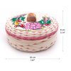 LA-TINEX Mexican Tortilla Warmer Basket, Eco-Friendly, Hand-Painted, Rattan, Brown, Round, Bohemian, Kitchen Decor. Unicel tortillero.