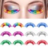 Rainbow Eyelashes 6 Pairs Colorful Tinsel Glitter Lashes Halloween False Lashes Rainbow Accessories For Christmas Circus Dance Dress Cosplay Costumes Supplies