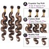 12 14 16 Inch P1B/30 Hair Bundles Highlight Body Wave Human Hair Bundles Brazilian Virgin Hair Two Tone Black Mixed With Light Brown Bundles Human Hair Color #1B30 Bundles Hair Weave