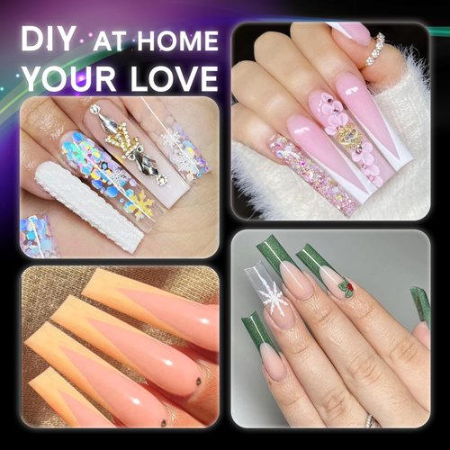 INENK Flattened No C Curve, XXL Square Nail Tips, Full Matte Clear Half Cover Tapered Square Straight Flat Tips for Acrylic Nails Salons Home DIY Extensions(12 Sizes 240PCS)