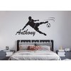 Custom Name Soccer Player Wall Decal - Soccer Wall Sticker - Soccer Ball Wall Decor - Soccer Name Wall Decal - Wall Decal for Home Nursery Decoration (Wide 40"x18" Height Inches)