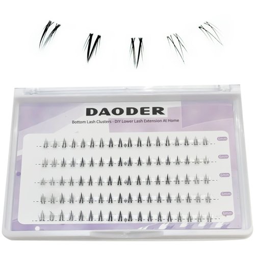 Bottom Lash Clusters DIY Eyelash Extensions - DAODER 90pcs Wispy Natural Look Clear Band Lashes for Bottom Eyelashes 6mm