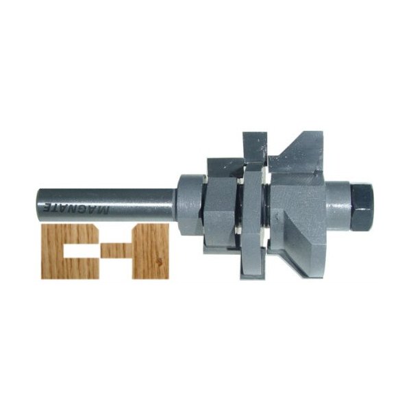 Magnate 9006 Reversible Stile & Rail Router Bits - V-Groove Profile; 3/4" Cutting Height