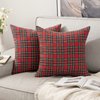 MIULEE Christmas Set of 2 Scottish Tartan Plaid Throw Pillow Covers Farmhouse Classic Decorative Square Cushion Cases for Home Decor Sofa Couch 18x18 Inch, Red