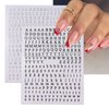 ROFIBUT Letters Nail Art Stickers English Alphabet Nail Decals 3D Self-Adhesive Metallic Gold Silver Nail Sticker Black Alphabet Nail Art Supplies for Women Girls DIY Nail Decoration Manicure 8 Sheets