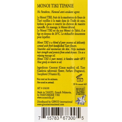 Monoi Coconut Oil - Frangipani Tipanie - Tiare Tahiti - 4 oz