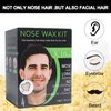 Nose and Ear Hair Waxing Kit - Hair Removal Set for Men and Women with 50g Wax Beads, 20 Applicators, 10 Paper Cups, and 10 Mustache Guards