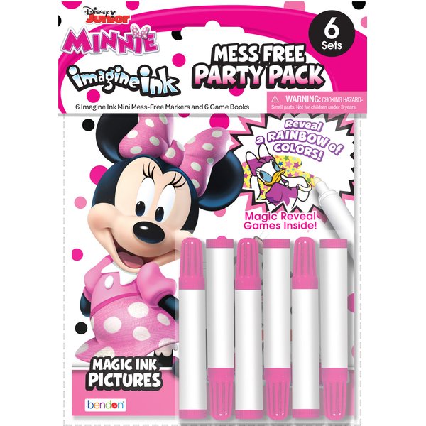 Bendon Minnie Mouse Imagine Ink Coloring Book 6-Pack Party Supplies 30222-TG, Multicolor