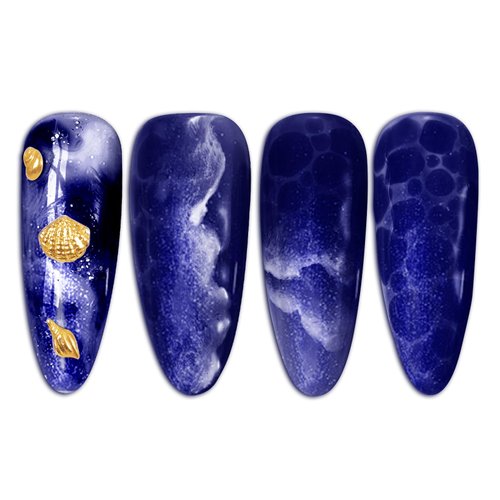 Gellen White Blue Gel Nail Polish Set, Summer White Gel Polish & Shimmer Blue Gel Polish, Soak off No Wipe UV Gel for Nail Art Manicure DIY at Home Women Girls Gifts, 10ml