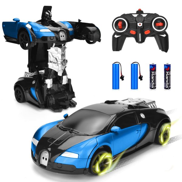Ursulan Transform Remote Control Cars for Boys, Deformed Robot Toy with 360 Speed Drifting, One Button Transformation Cars for Kid Age 3-8, Holiday Toy Xmas Gifts for Boys and Girls (Blue)