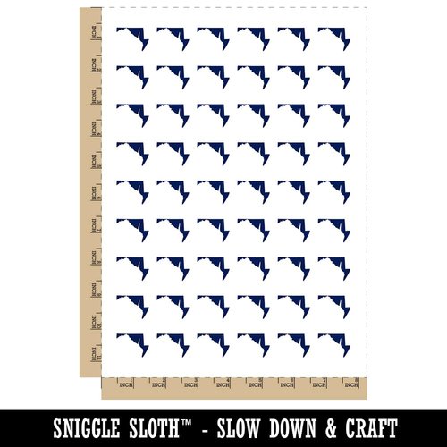 Maryland State Silhouette Temporary Tattoo Water Resistant Fake Body Art Set Collection - 54 1" Tattoos (1 Sheet)