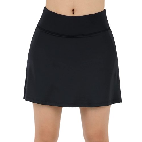 beroy Women Sports Skirts,Athlectic Skorts with Pockets,High Waisted Golf Skirt, Running Skorts(M Black)