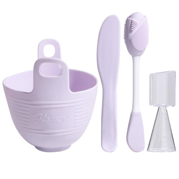 JPNK New Facial Mask Bowl Set, New DIY 6Pack DIY Clay Mask Mixing Kit (Pink)