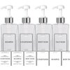 Empty Plastic Pump Bottles Square Shampoo Bottle Conditioner Soap Lotion Refillable, BPA Free for Body Wash, Moisturizer, Face Cream, Liquid Hand Soap, Self-Tanner, Set of 3 (3pack, SilverWhite)