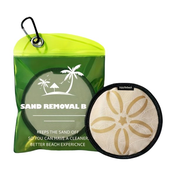 Chzisuyy Beach Essential Sand Removal Bag, Beach Cleaning Sand Gloves, Talc-free Beach Accessories, Essential, Reusable, Gift for Women (brown, large)
