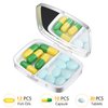 Nipichsha Pill Box, Small Pill Case for Purse & Pocket, Cute Medicine Organizer Travel Pillbox, Portable Pill Container Holder to Hold Vitamins, Medication, Fish Oil and Supplement, Pink Marble