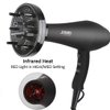 Hair Dryer 1875W, Negative Ionic Fast Dry Low Noise Blow Dryer, Professional Salon Hair Dryers with Diffuser, Concentrator, Styling Pik, 2 Speed and 3 Heat Settings (Bk)