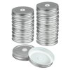 uxcell 24Pcs Mason Jar Lids with Straw Hole, 70mm Tinplate Canning Lids Fits Regular Mouth Mason Jar, Drinking Lids Set Reusable for DIY, Drinking, Daily Food Storage, Silver
