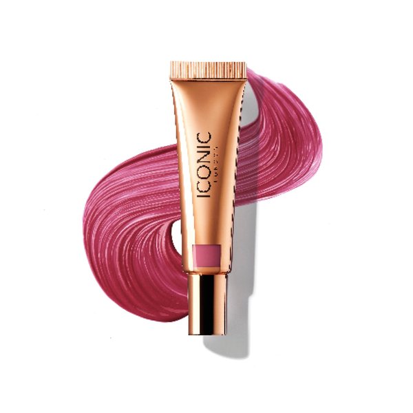 ICONIC LONDON Sheer Blush | Lightweight Liquid Cream Blush, Cruelty Free, Vegan Makeup, Fearless Flush (Dark Red) 0.42 Fl oz