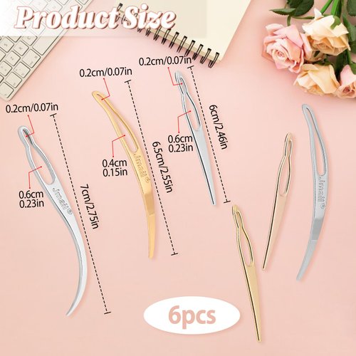 Lusofie 6Pcs Interlocking Dreadlock Tool for Loc Metal Sisterlock Retighten Tool Crochet Needle for Maintaining Your Dreadlocks Hair Extensions Styling Tools