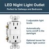 Legrand radiant NTL885TRAMBERW 15 Amp Adjustable LED Night Light Outlet, Amber Tinted to Reduce Bluelight, Tamper Resistant Decorator Receptacle, Optional Louver, White (1 Count)