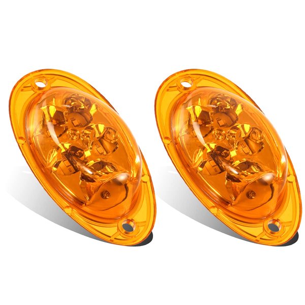 Partsam For Freightliner Cascadia Amber LED Side Marker Turn Signal Lights 5-2835-SMD Sealed Replacement for Freightliner Led Side of Cab Turn Marker/Parking Lights Clearance Lamps (Pack of 2)