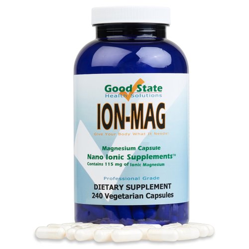 Good State | ION-MAG - Ionic Magnesium Chloride Supplement | Men/Women's Nano Ionic Magnesium Chloride Supplement | (115mg Each) (240 Veggie Capsules)