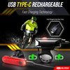 Bike Lights for Night Riding, USB-C Rechargeable Bike Lights Front and Back, Waterproof Bicycle Light for Cycling Safety, Bike Headlight, Tail Light Reflectors Set, Long Battery Life, Easy to Install