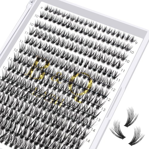 40D-0.07C-9-16MIX Individual Lashes 280 Clusters Manga Lashes False Eyelash B&Q Lash Clusters Extensions DIY Eyelash Extensions at Home (40D-0.07C,9-16MIX)