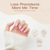 Pink Press On Nails Short Square with Nail Glue Kit Reusable Baby Pink Fake Elegant Nails False Nail Set Jelly Glue Nail File 12 Sizes 24pcs