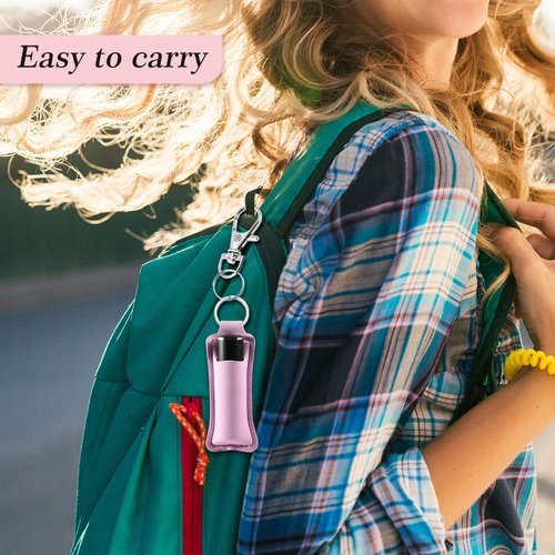 Chapstick Holder Lip Balm Sleeves Pouch Portable Lipstick Holder Bags Lip Gloss Holder Chapstick Holder With Clip for Women (Green Black etc 10)