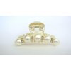Small/medium clear hair claw clip for fine, thin hair with pearls and crystals (Size: 2.5)