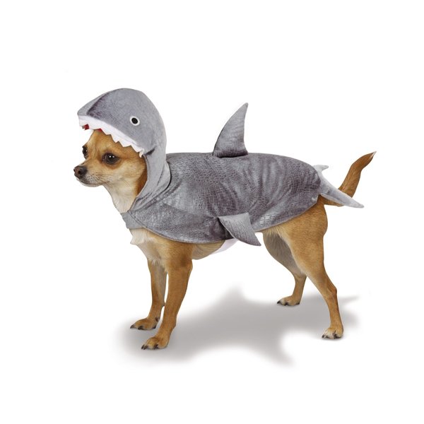 Casual Canine Gray Shark Costume for Dogs, Extra Small Size – Fits Small Breed Dogs Up to 8” in Length, Machine Washable, Red