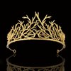 winvin Alloy Branch Crown Queen Crown For Cosplay Birthday Wedding Halloween Costume Party Decorations (Dark Gold)