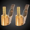 Toolwiz 2pcs Air Chuck 1/4 Inch Brass Portable Open Flow Lock On Tire Inflator Chuck Tyre Valve Inflator Hose Adapter Tire Chucks Air Compressor Hose End with Barb Connector for Hose Repair