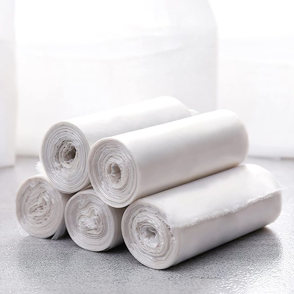 MONGTINGLU Mini Trash Bags for Mini Trash Can, 0.5 Gal 150 Counts / 5 Rolls Mini Trash Bags for Garbage Small Trash can Desktop Trash Can, Fit to 2 Liter or Less Trash Can (Clear)