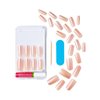 KISS False Nails Kit, Bare but Better Ready to Wear Sculpted Nails, Stick and Glue Included, Long Length, Squoval Shape, Long-Lasting Hottest Trend Glue on Nails, Convenient & Easy to Apply