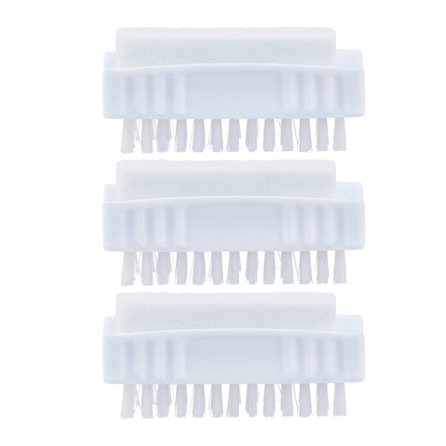 Superio Nail Brush with Pumice Stone Duel Side Shower Brush Bathroom Foot Scrubber exfoliate Dry Dead Skin Stiff Bristles Brush Removes Callus on Hand Heels Smooth Skin, (3)