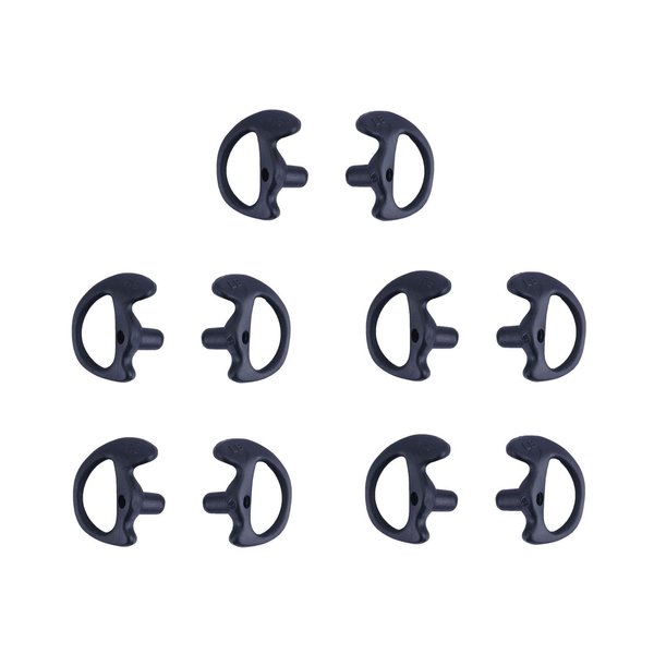 KS K-STORM Two Way Radio Ear Mold Replacement Soft Silicone Ear Insert for Acoustic Coil Tube Earpiece (Black, 5 Pair Medium)