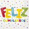 Unique Feliz Cumpleanos Birthday Balloons Multicolor Paper Luncheon Napkins (Pack of 16) - Eye-Catching & Eco-Friendly Napkins - Perfect for Memorable Birthday Parties