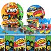 81Pcs Super City Heroes Party Tableware Set Super City Heroes Party Decoration Super City Heroes Birthday Party Supplies