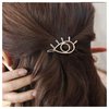 Iaceble Boho Evil Eye Hairclip Barrette Hollow Eye Side Clip Hairpin Gold Eye Hair Clips Pin Metal Evil Eye Hairclips Decorative Hair Accessories for Women and Girls Headdress