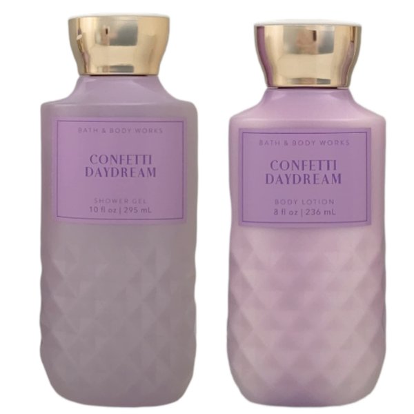 Bath and Body Works Gift Set of 10 oz Shower Gel and 8 oz Lotion (Confetti Daydream)