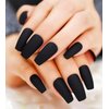 Black Press On Nails - Aegenacess Press On Nails Coffin, Matte Fake Nails with Glue Sticker, Press On Nails Long, Solid Color Stick On Nails in 12 Sizes, 24PCS Glue On Nails, Black Velvet