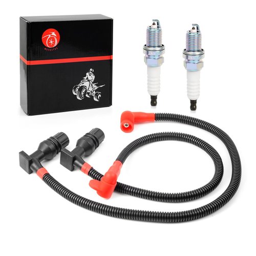 Ignition Coil Wire Cap and Spark Plug Compatible with Polaris Ranger Crew 800 RZR 4 S 800 2011-2017 4012888 4012889 4013078