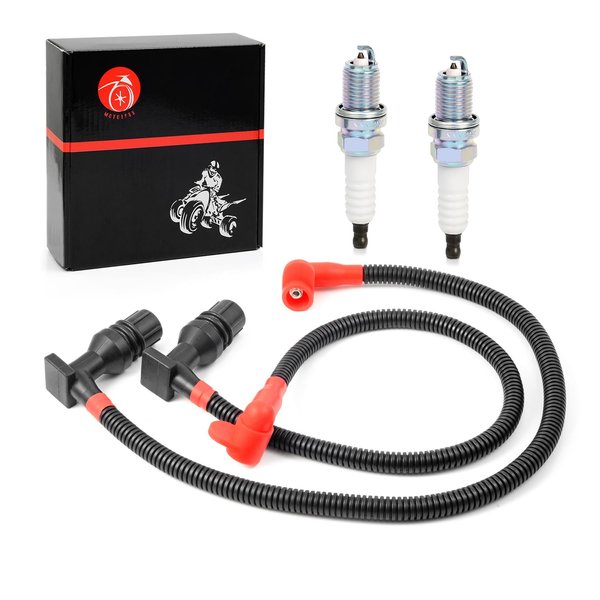 Ignition Coil Wire Cap and Spark Plug Compatible with Polaris Ranger Crew 800 RZR 4 S 800 2011-2017 4012888 4012889 4013078