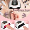 UV LED Nail Lamp with 72 Beads, 300W UV Light Nail Dryer for Gel Polish, Fast Gel Nails Curing Lamp with Auto Sensor and 4 Timer Settings, Professional Nail Art Drying Lamps Light for Home (White)