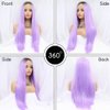 Yinuozhogntian Long Blonde/Black/Pink Ombre Wigs for women Synthetic lace front wigs (Brown Ombre Purple)