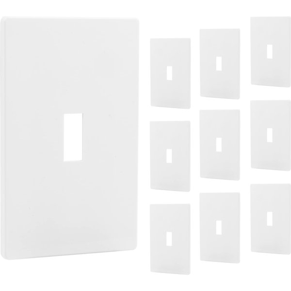 Power Gear Single Toggle Screwless Wall Plate Cover, 4.75" H x 2.9” L, Outlet Covers Wall Plate, Light Switch Cover Plate, Switch Plates and Outlet Covers, Outlet Cover Plate, UL Listed, 10 PK, 70652